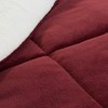 Hastings Home Hastings Home 3 Piece Sherpa/Fleece Comforter Set - Full/Queen - Burgundy 508761TJG